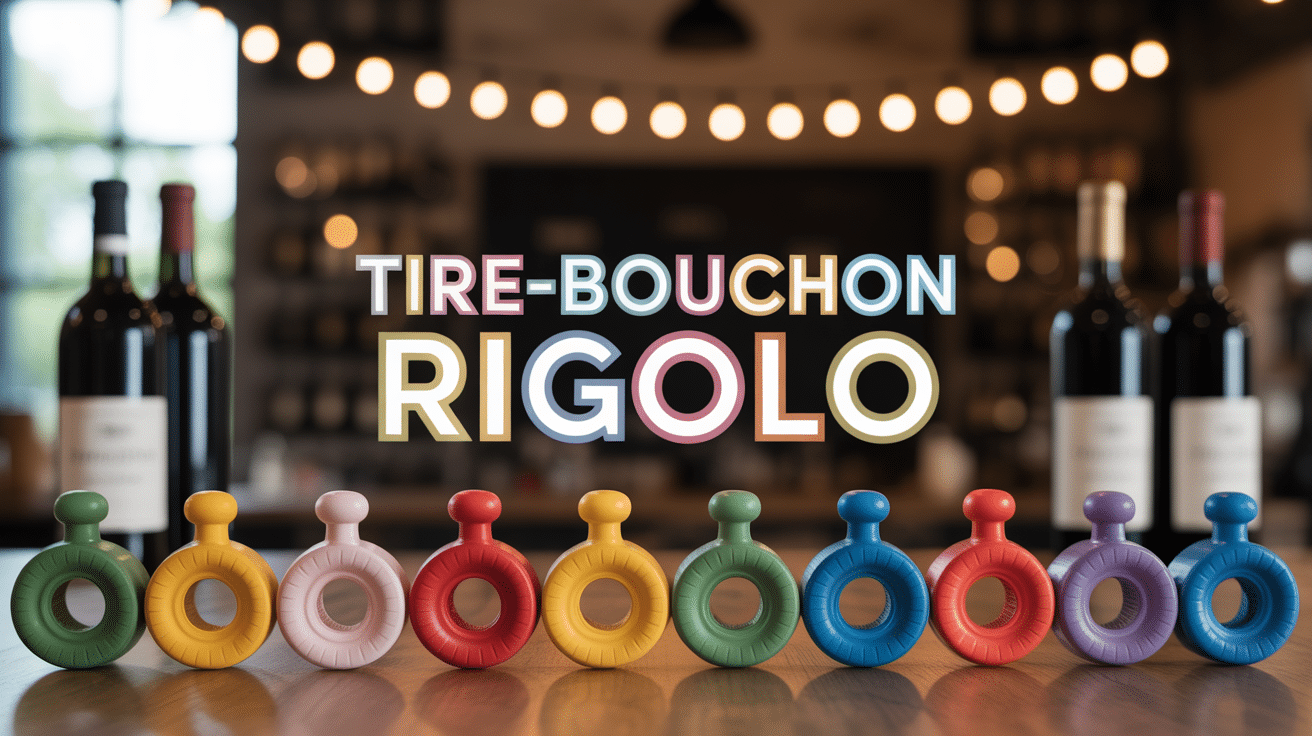 Tire bouchon rigolo fantaisie sur table ambiance conviviale