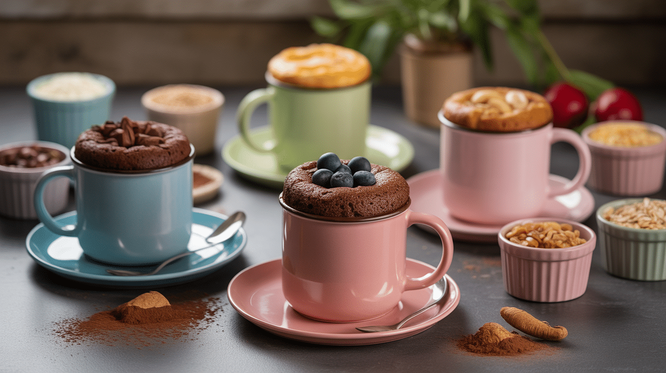 Mugs mug cake banane healthy personnalisés et ingrédients variés