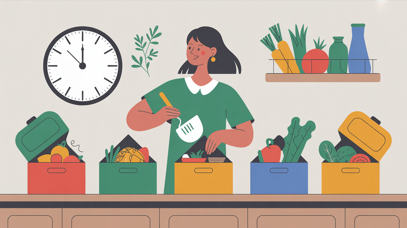 Personne cuisine vite avec legumes en boites de conserve