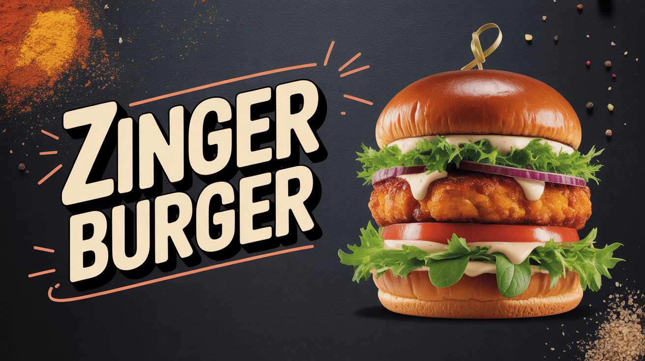 zinger burger poulet croustillant épicé et sauce