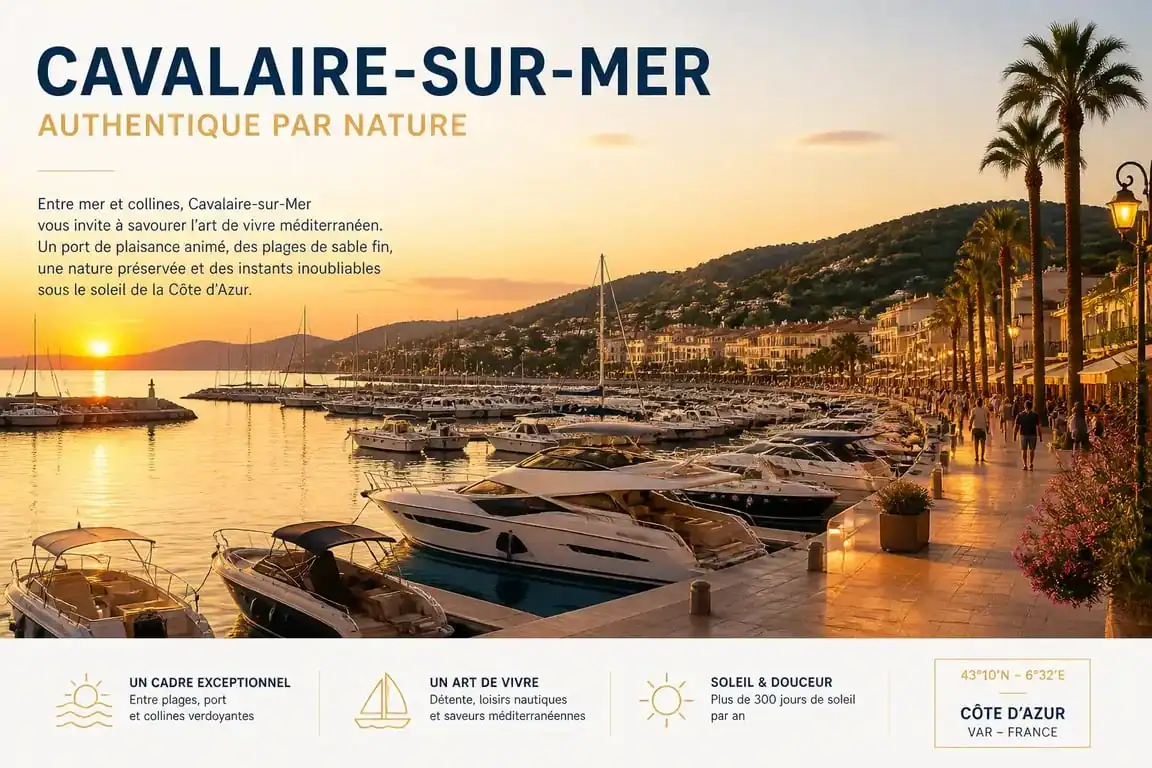 Festivités à Cavalaire-sur-Mer 2025 : vue du port au coucher du soleil