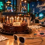 Anniversaires à Bègles bowling, gâteau et bougies