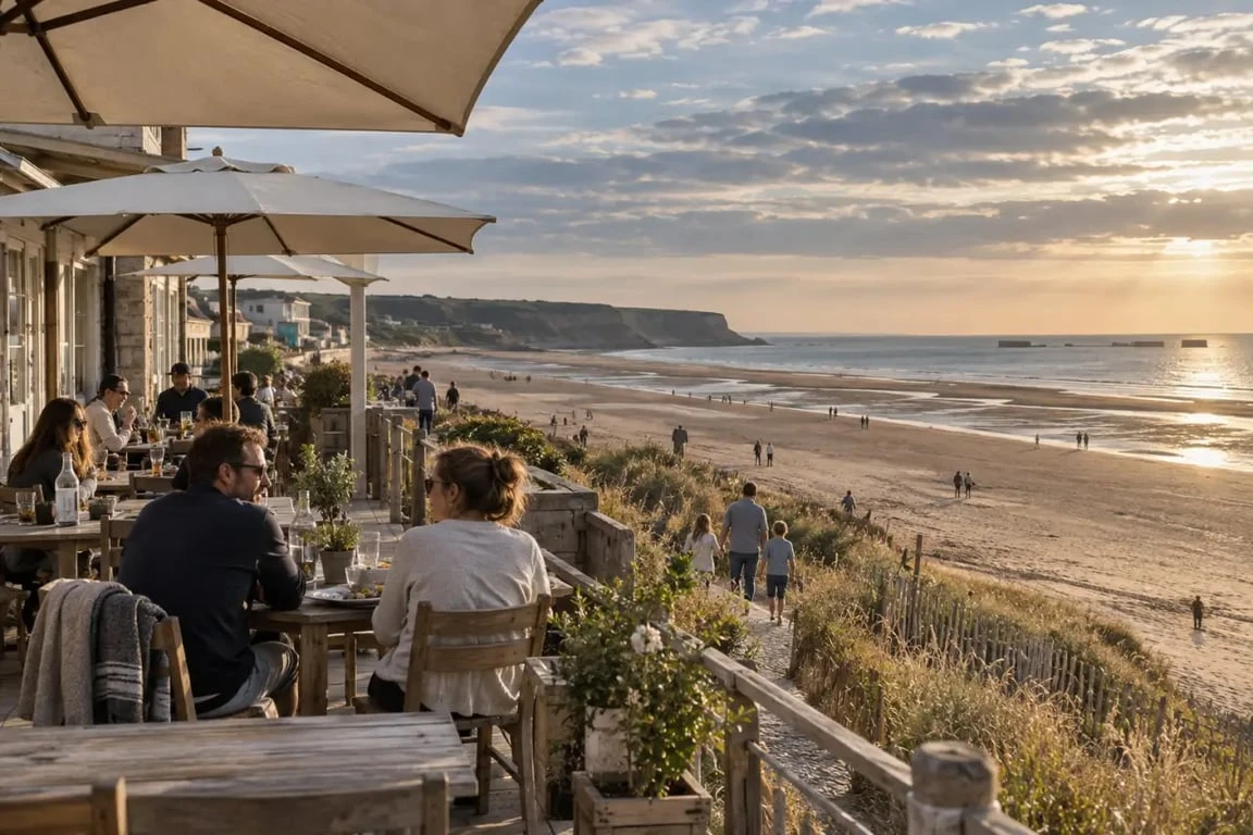Plage d'Or Bar Brasserie à Vierville-sur-Mer face à Omaha Beach