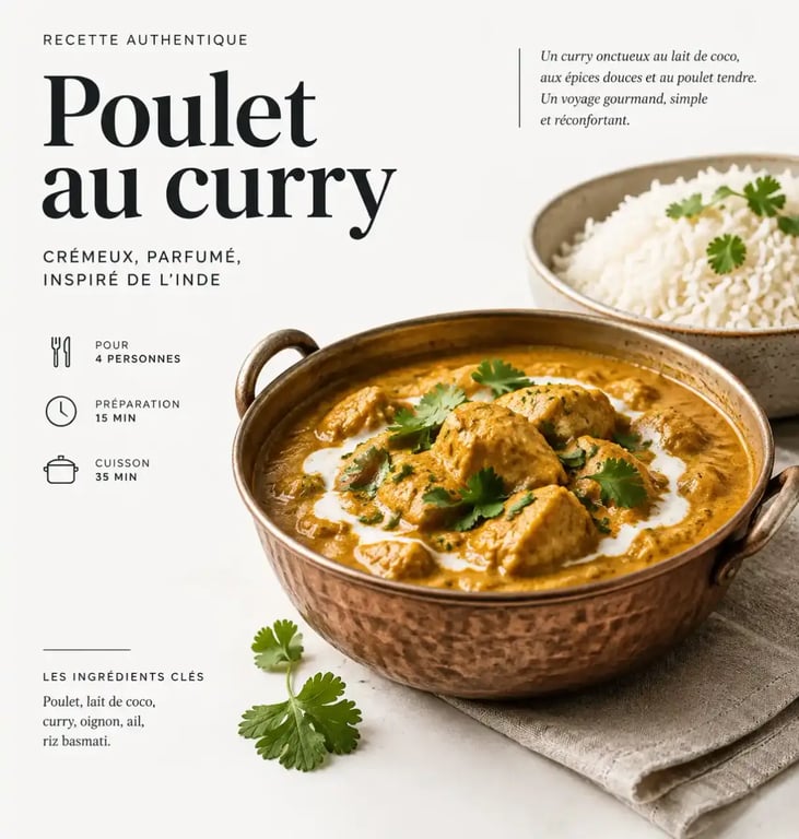 Curry indien crémeux au lait de coco pour cuisiner les saveurs du monde