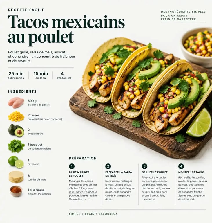 Tacos mexicains colorés et frais pour s'évader avec la cuisine du monde